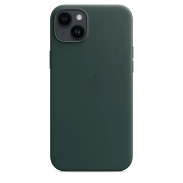 Кожаный чехол Leather Case для iPhone 14, "зелёный"