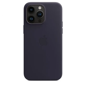 Кожаный чехол Leather Case для iPhone 14 Pro Max, "тёмно-фиолетовый"