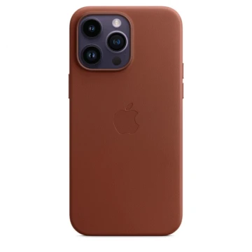 Кожаный чехол Leather Case для iPhone 14 Pro Max, "коричневый"