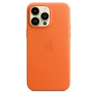 Кожаный чехол Leather Case для iPhone 14 Pro Max, "оранжевый"