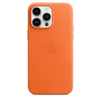 Кожаный чехол Leather Case для iPhone 14 Pro Max, "оранжевый"
