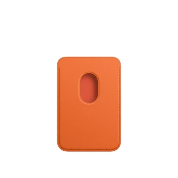Кожаный кошелёк для iPhone 14 Pro Max с MagSafe - "оранжевый"