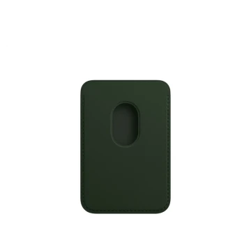 Кожаный кошелёк для iPhone 14 Pro Max с MagSafe - "зелёный"