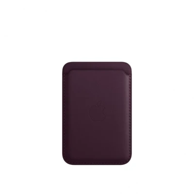 Кожаный кошелёк для iPhone 14 Pro с MagSafe, "тёмно-вишнёвый"