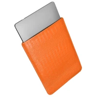 Чехол вертикальный Alexander для MacBook Pro 14", кожа, питон, оранжевый