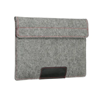 Чехол-конверт Alexander для MacBook Pro 14", войлок с кожаными вставками и карманом, светло-серый
