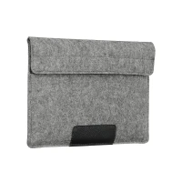 Чехол-конверт Alexander для MacBook Pro 14", войлок с кожаными вставками, светло-серый