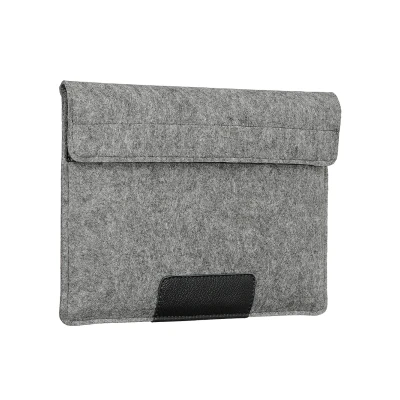 Чехол-конверт Alexander для MacBook Pro 14", войлок с кожаными вставками, светло-серый