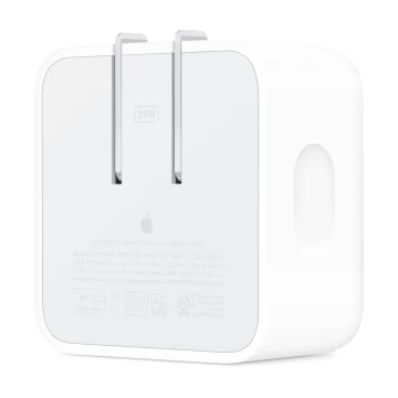 Сетевое зарядное устройство Apple 35W Dual USB-C, MW2H3, 35 Вт, Белый