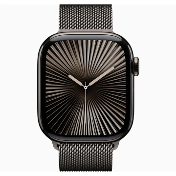 Apple Watch Series 10 42mm, Slate Titanium, Stainless Steel Milanese Loop, Slate 