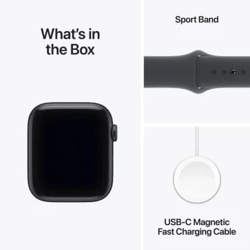 Apple Watch SE 3, GPS + Cellular, 40mm, Midnight Aluminum Case with Midnight Sport Band - M/L (MEPC4)