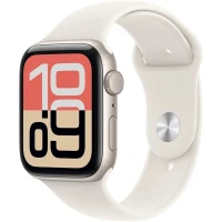 Apple Watch SE 3, GPS + Cellular, 40mm, Starlight Aluminum Case with Starlight Sport Band - M/L (MEP74)