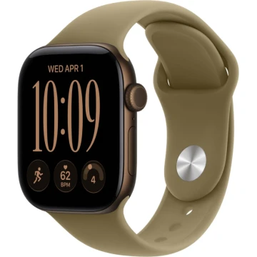 Apple Watch Series 12, 42mm, Dark Bronze Aluminum Case with Olive Sport Band - M/L (MJEG4)