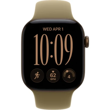 Apple Watch Series 12, 42mm, Dark Bronze Aluminum Case with Olive Sport Band - M/L (MJEG4)