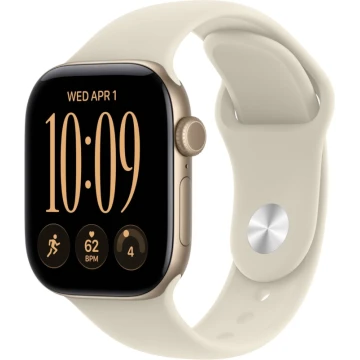 Apple Watch Series 12, 42mm, Light Gold Aluminum Case with Sand Sport Band - M/L (MJEE4)
