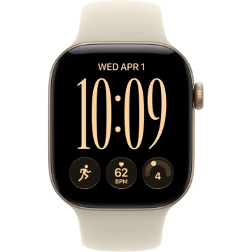 Apple Watch Series 12, 42mm, Light Gold Aluminum Case with Sand Sport Band - M/L (MJEE4)