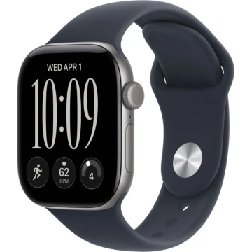 Apple Watch Series 12, 42mm, Space Gray Aluminum Case with Navy Blue Sport Band - M/L (MJE94)