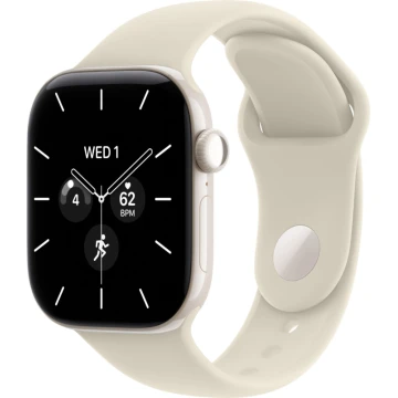Apple Watch Series 12, 42mm, Pearl White Ceramic Case with Sand Sport Band - M/L