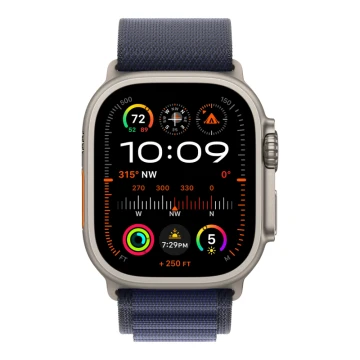 Apple Watch Ultra 2 (2024) GPS + Cellular, 49 мм, корпус из бежевого титана, ремешок Alpine тёмно-синего цвета, L