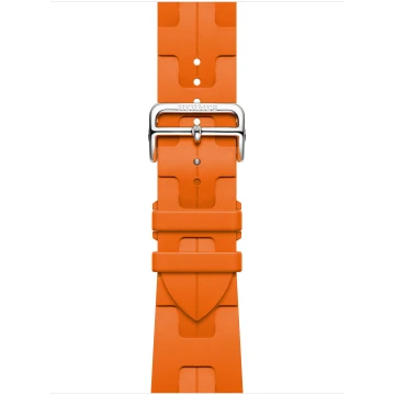 Apple Watch Hermes Series 10 46mm, Silver Titanium, Kilim Single Tour, Orange "MXJM3"