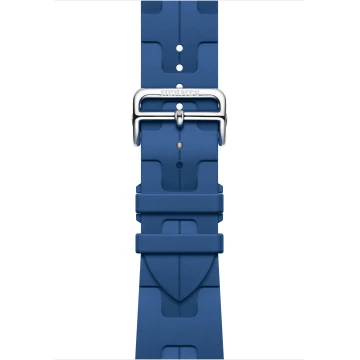Apple Watch Hermes Series 10 46mm, Silver Titanium, Kilim Single Tour, Bleu de France "MXJR3"