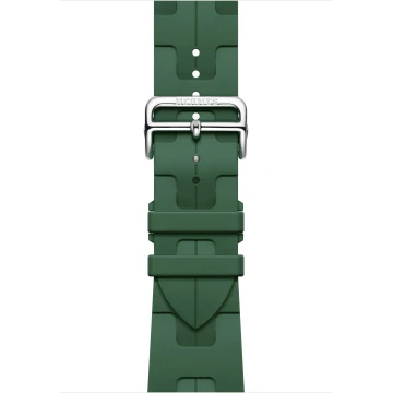 Apple Watch Hermes Series 10 46mm, Silver Titanium, Kilim Single Tour, Vert Moyen "MXJQ3"