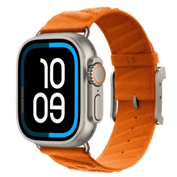 Apple Watch Hermes Ultra 3, 49mm, Natural Titanium, спортивный ремешок En Mer, Orange