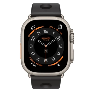 Apple Watch Hermes Ultra 3, 49mm, Natural Titanium, спортивный ремешок Scub’H Diving, Noir