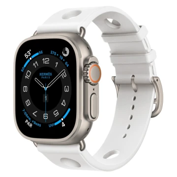 Apple Watch Hermes Ultra 3, 49mm, Natural Titanium, спортивный ремешок Scub’H Diving, Blanc