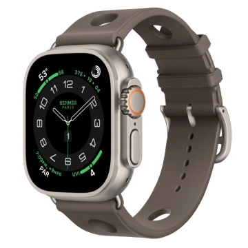 Apple Watch Hermes Ultra 3, 49mm, Natural Titanium, спортивный ремешок Scub’H Diving, Gris Titane
