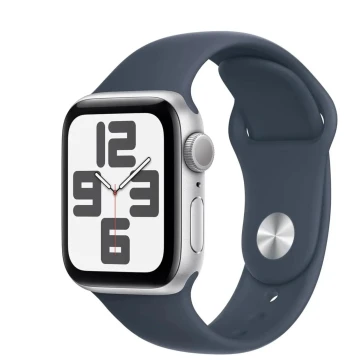 Apple Watch SE Gen 2 2024, 40mm, MRE13, Silver, cпортивный ремешок цвета "Cиний шторм" (S/M, 130–180 mm)