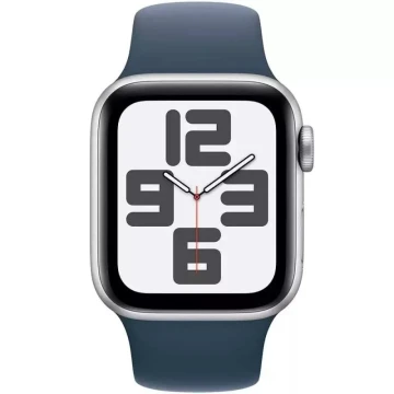Apple Watch SE Gen 2 2024, 40mm, MRE13, Silver, cпортивный ремешок цвета "Cиний шторм" (S/M, 130–180 mm)
