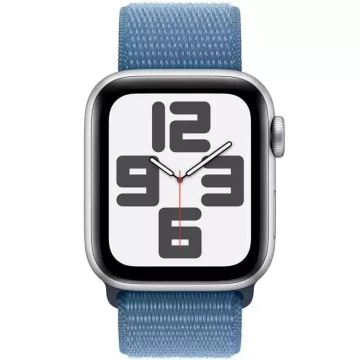 Apple Watch SE Gen 2 2024, 40mm, MRE33, Silver, текстильный ремешок цвета "Зимний Синий"