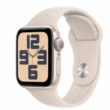 Apple Watch SE Gen 2 2024, 40mm, MR9U3, Starlight, cпортивный ремешок цвета "Сияющая звезда" (S/M, 130–180 mm)