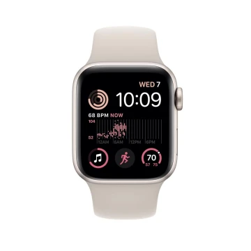 Apple Watch SE Gen 2 2024, 40mm, MR9U3, Starlight, cпортивный ремешок цвета "Сияющая звезда" (S/M, 130–180 mm)
