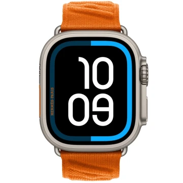 Apple Watch Hermès Ultra 2, Natural Titanium, Orange Titane En Mer