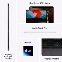Apple iPad Pro 11" MWRR3 (M4, 2024), Wi-Fi+Cellular, 2 ТБ, нанотекстурное стекло, «чёрный космос»