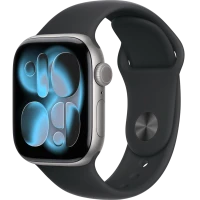 Apple Watch Series 11, 46mm, Space Gray Aluminum Case with Black Sport Band - M/L