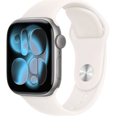 Apple Watch Series 11, 46mm, Space Gray Aluminum Case with Light Blush Sport Band - S/M
