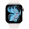 Apple Watch Series 11, 46mm, Space Gray Aluminum Case with Light Blush Sport Band - S/M