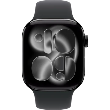 Apple Watch Series 11, 42mm, Jet Black Aluminum Case with Black Sport Band - M/L