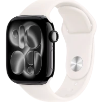Apple Watch Series 11, 42mm, Jet Black Aluminum Case with Light Blush Sport Band - S/M