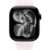 Apple Watch Series 11, 42mm, Jet Black Aluminum Case with Light Blush Sport Band - S/M