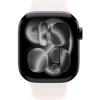 Apple Watch Series 11, 42mm, Jet Black Aluminum Case with Light Blush Sport Band - S/M