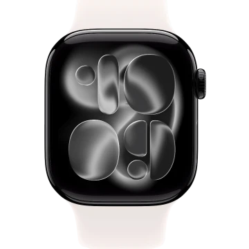 Apple Watch Series 11, 42mm, Jet Black Aluminum Case with Light Blush Sport Band - M/L