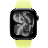 Apple Watch Series 11, 42mm, Jet Black Aluminum Case with Neon Yellow Sport Band - S/M