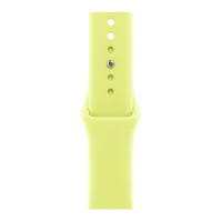 Apple Watch Series 11, 46mm, Silver Aluminum Case with Neon Yellow Sport Band - M/L