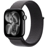 Apple Watch Series 11, 42mm, Jet Black Aluminum Case with Dark Gray Sport Loop