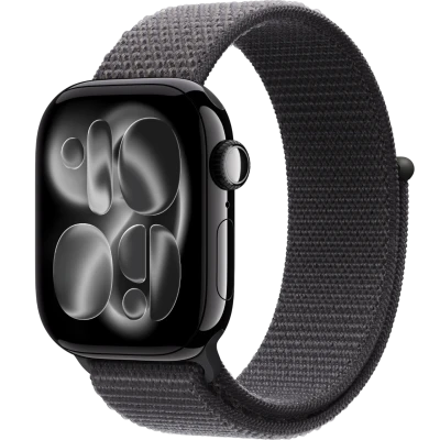 Apple Watch Series 11, 42mm, Jet Black Aluminum Case with Dark Gray Sport Loop