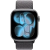 Apple Watch Series 11, 46mm, Space Gray Aluminum Case with Dark Gray Sport Loop
